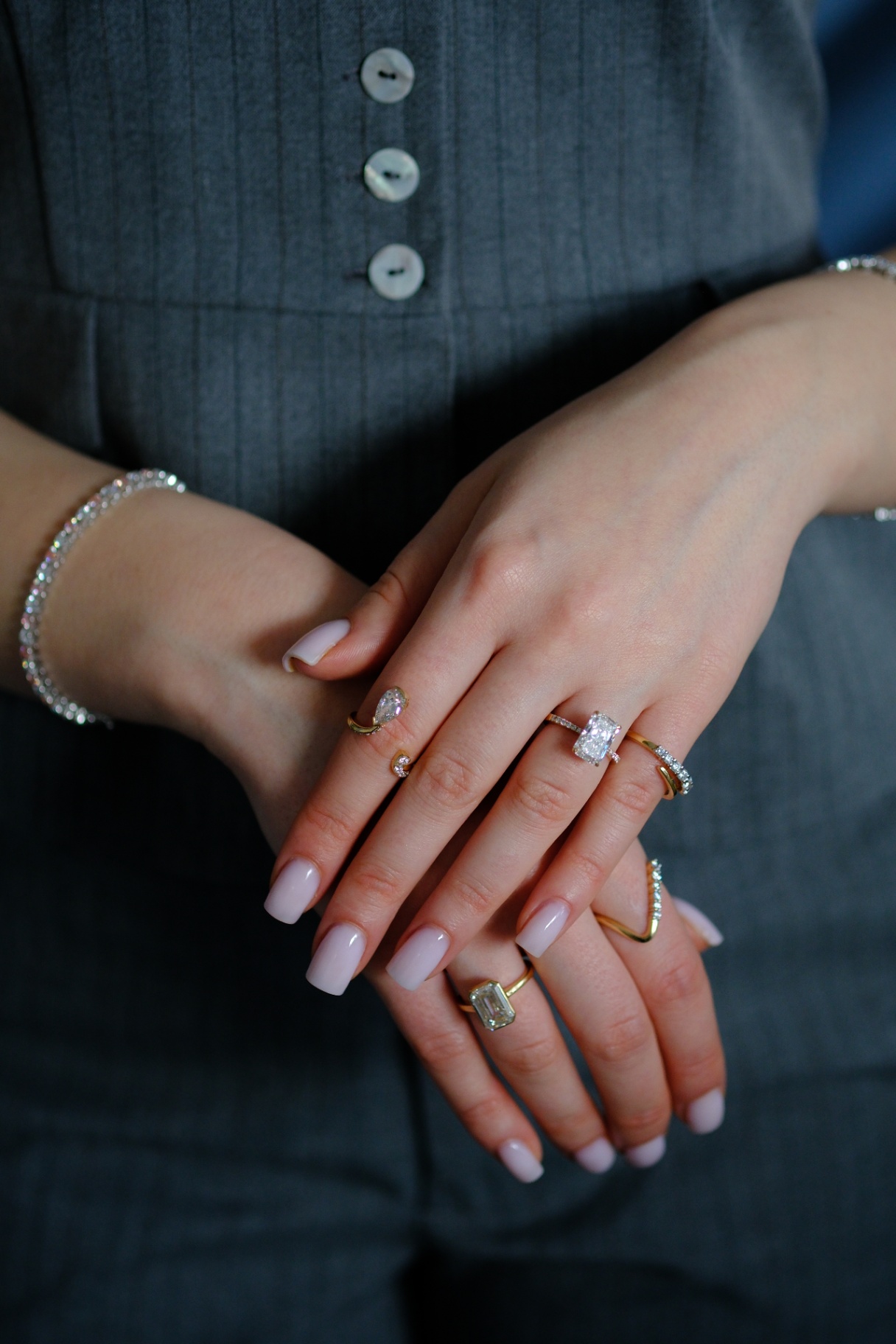 Stacked cocktail rings